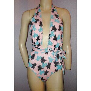 Cupshe One Piece Swimsuit Size S Halter Tie Waist Sexy Plunge Backless Beach NWT